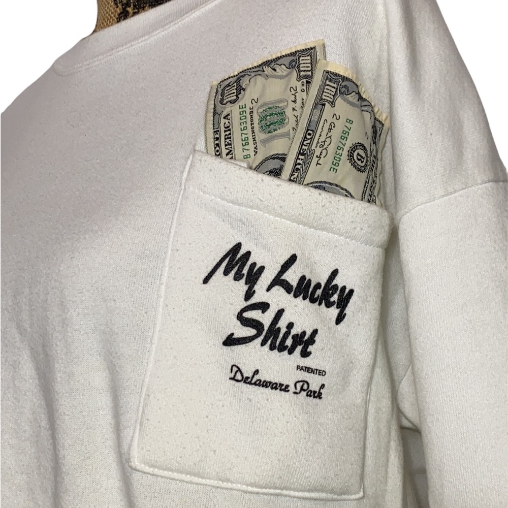 Vintage My Lucky Shirt White Pocket Sweatshirt